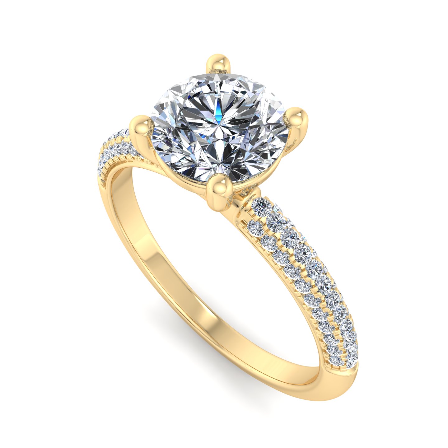 Imani Triple Pave Engagement ring